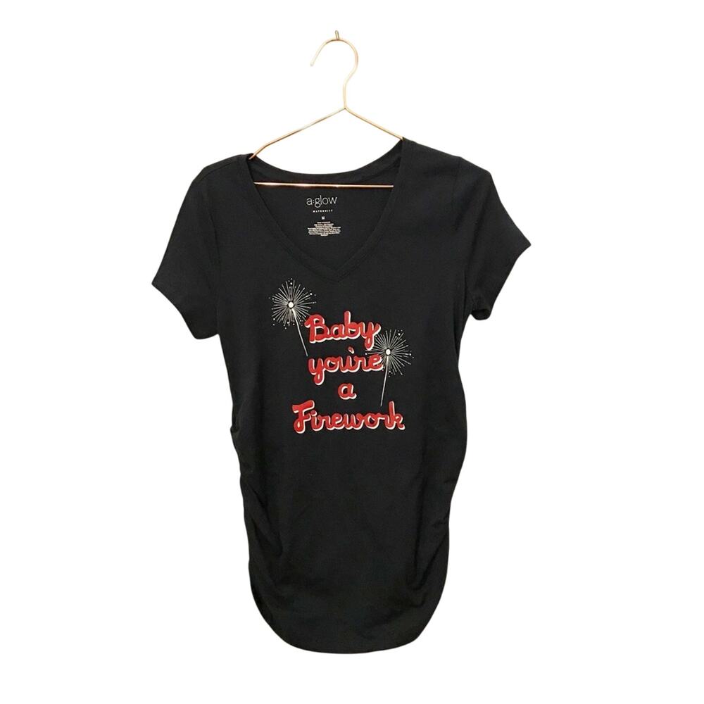 A:Glow Maternity 'Firework' Ruched Top - Size Medium